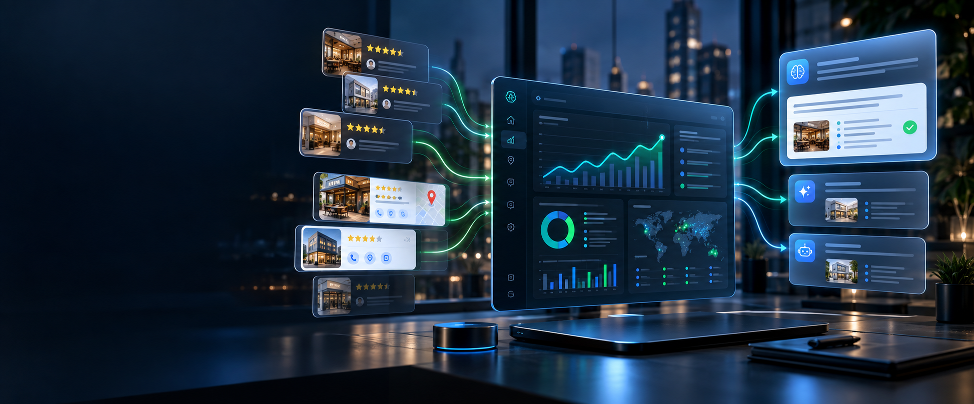 AI visibility dashboard turning review signals into AI search recommendations
